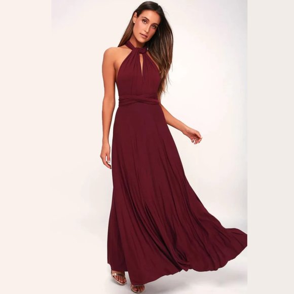 Ravon Infinity Maxi Dress by Von Vonni One Size Burgundy Wear in Many Styles - Picture 1 of 16